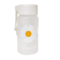 (NET) Small Transparent Plastic Water Bottles for Girls Creative Frosted Drink Kawaii Water Bottle with Portable Travel Tea Cup