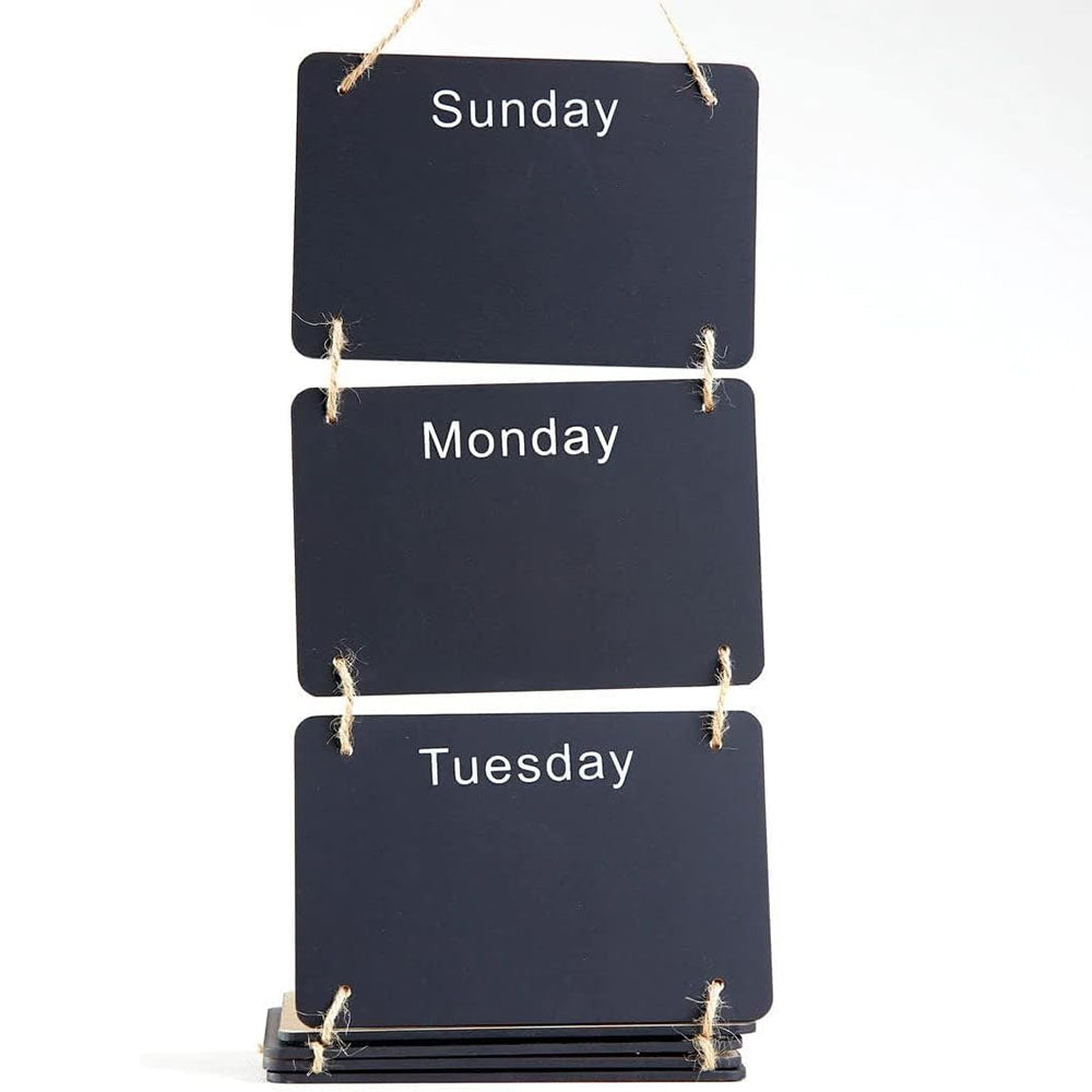 Shopaholic Hanging Wooden Week Planner Chalkboard Blackboard