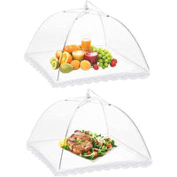 (net) Mesh Food Covers Tent Umbrella for Outdoors and Camping Food Net Cover Keep Out Flies Mosquitoes Ideal for Parties BBQ, Reusable and Collapsible 40x 40 cm