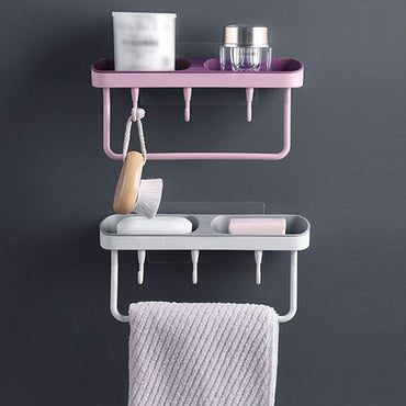 Creative Double Siamese Wall Mounted Soap Box Punch Free Drain Soap Rack Soap Holder with Hook for Home Bathroom Practical