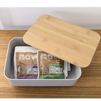 (Net) Stylish Bread Storage Bin with Cutting Board Lid - Freshness Meets Functionality / 3455