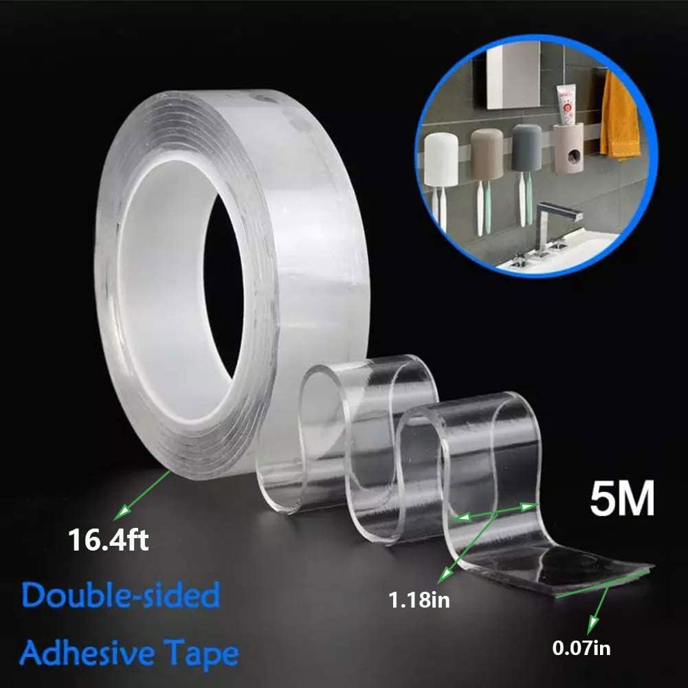 Reusable Nano Adhesive Tape, Nano Tape, Traceless Washable Adhesive Tape,  Multifunctional Traceless Double Sided, Anti-slip Adhesive For Glass,  Plasti