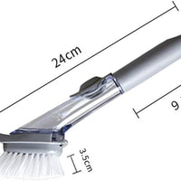 Soap Dispensing Dish Brush, Kitchen Scrub Brush for Pans Pots Sink
