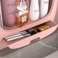 Plastic Wall-Mounted Waterproof Makeup Storage Case Cosmetic Organizer Box for Bedroom Bathroom/ LD-888 / 1232638 / KR-1402