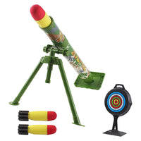 Toy Mortar Shooting Game Launcher Kid with Music Function Adjustable Elevation And Foam Rocket Missiles Included