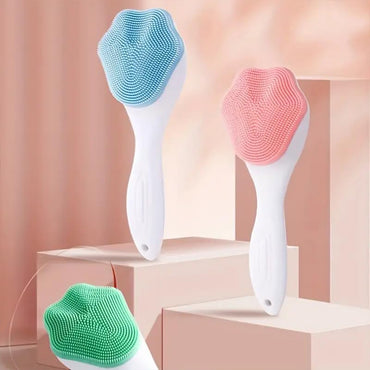 Silicone Face Scrubber Exfoliating Brush Manual Handheld Facial Cleansing Brush Blackhead Scrubber Soft Food Grade Silicone Bristles For Face Skincare