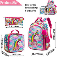 (NET) Backpack Set for Girls  Magic Glitter Lightweight School Backpack Shiny Backpack with Lunch Box / 1048-3