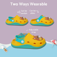 Yellow Bee Cute Bear Clogs for Boys