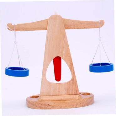 Wooden Balance Scale Toy Math Learning Weighing Scale