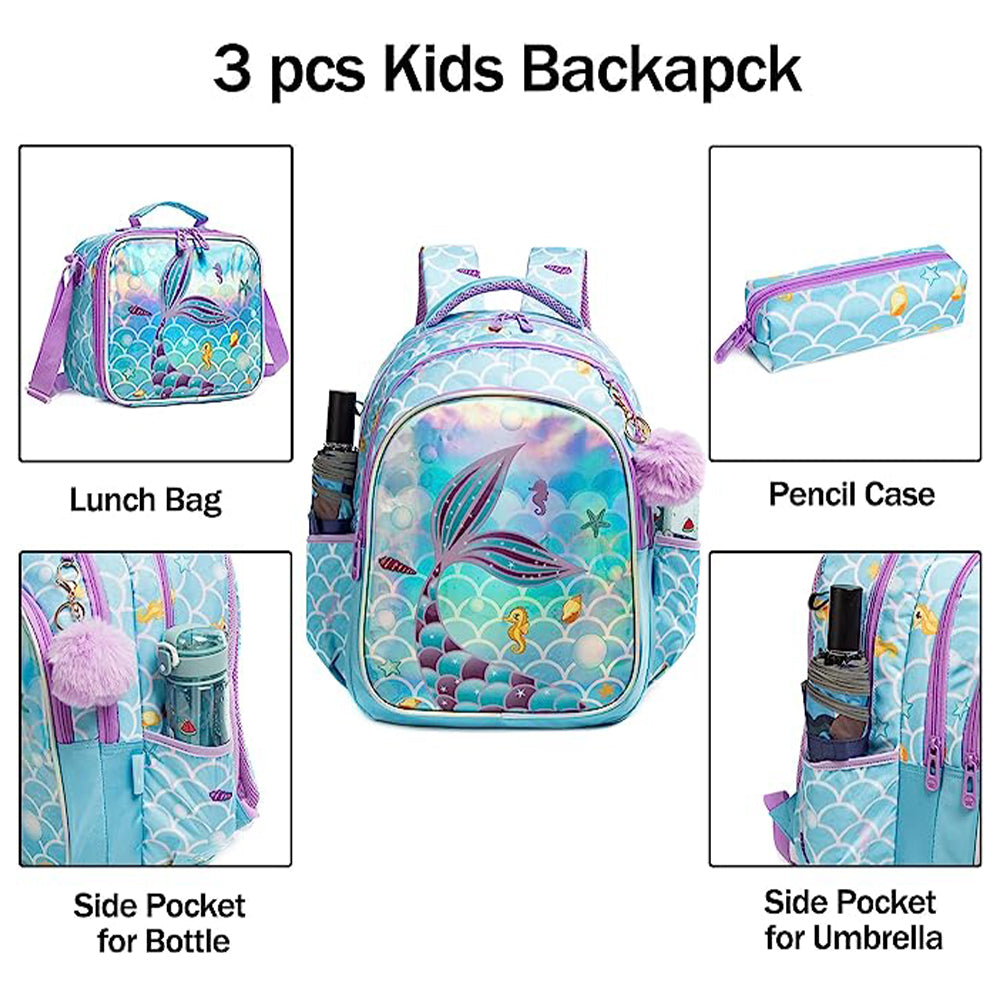 Kids Backpack Set – 17-Inch Backpack With Lunch Bag & Pencil Case, Lightweight