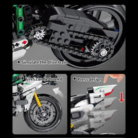 (Net) Small Particle Building Block Motorcycle Racing Locomotive Toy