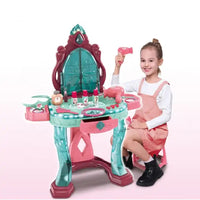 (Net) Infrared Induction Dressing Table & Makeup Set for Girls