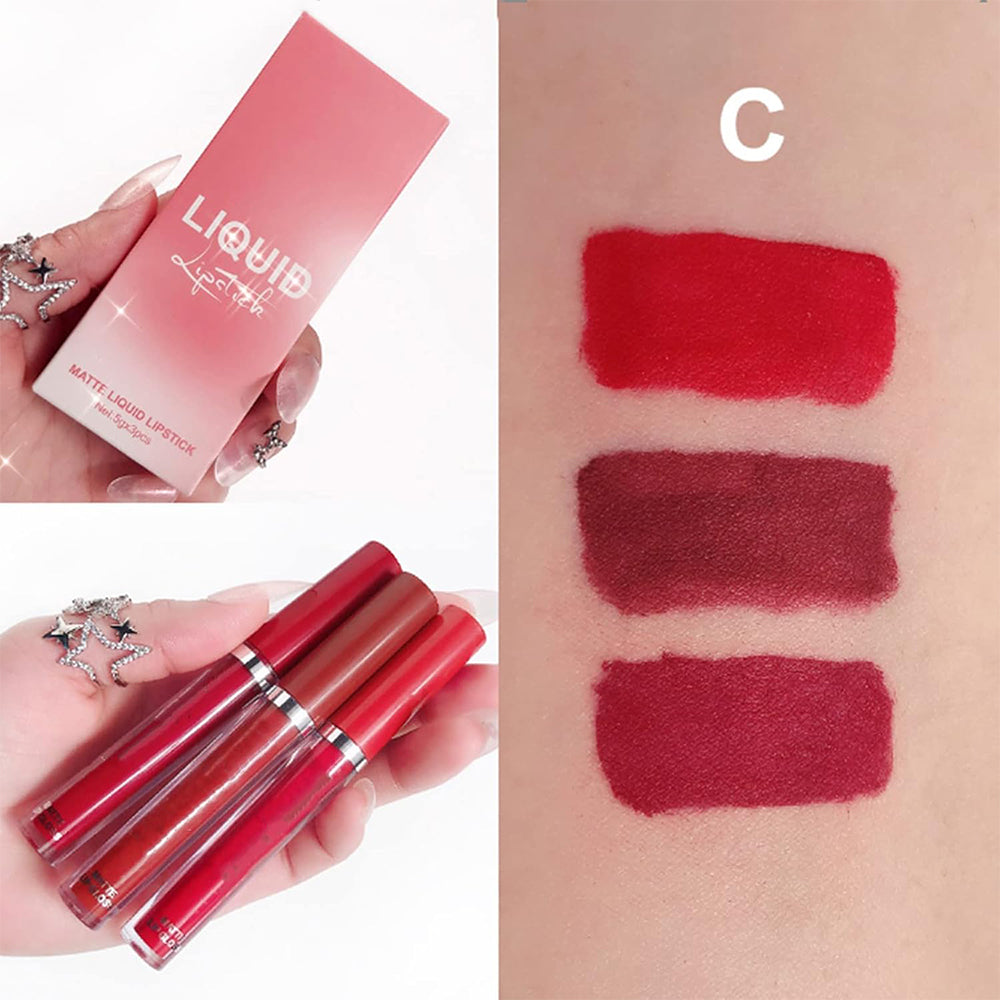 (NET)3 Colors Matte Lipstick Waterproof Set/804090