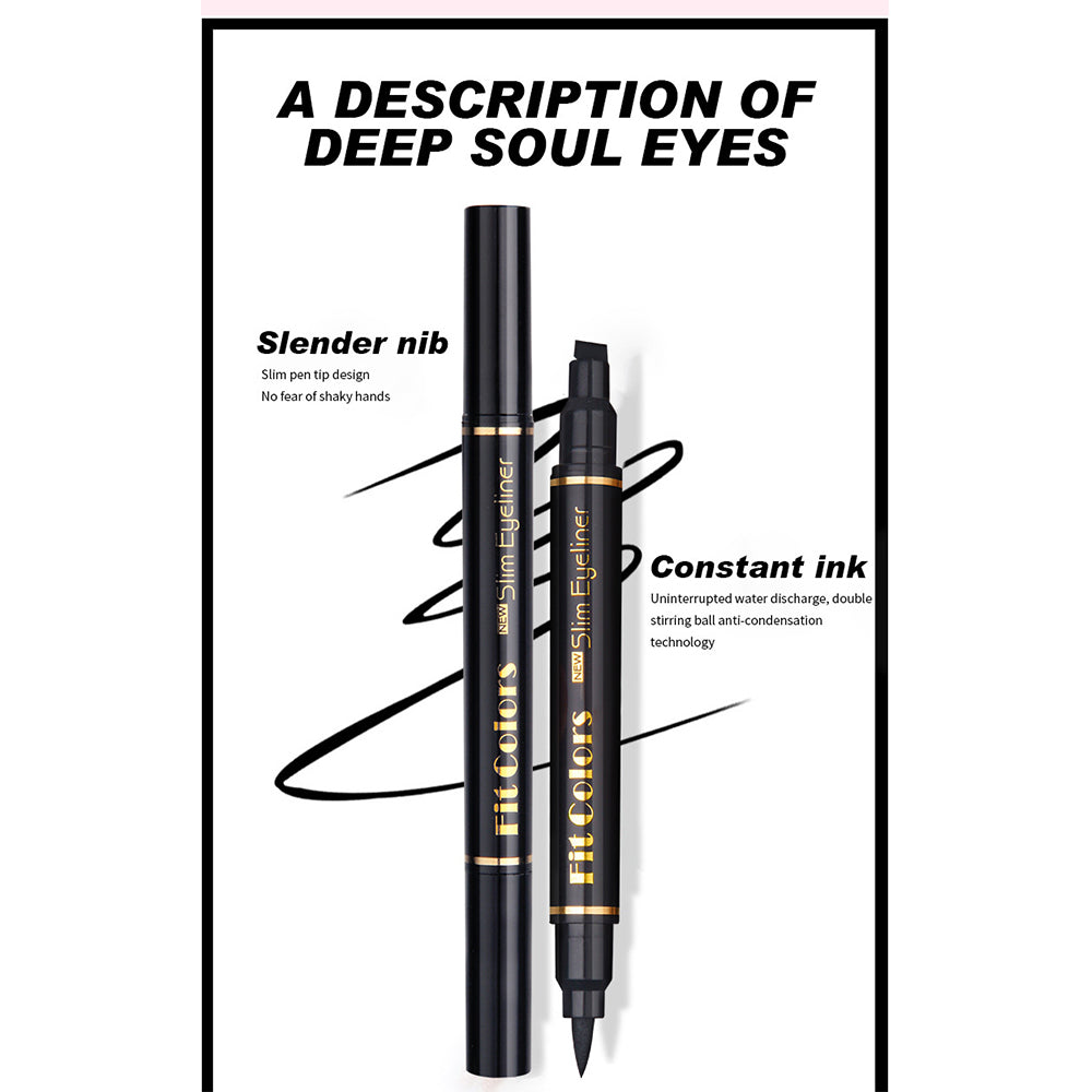 (NET)  Double-Ended Triangle Wing Seal Waterproof And Sweat-proof non-Smudge Eyeliner