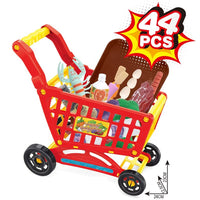 BBQ Shopping Cart Cash Register Toys Kids 3 In 1