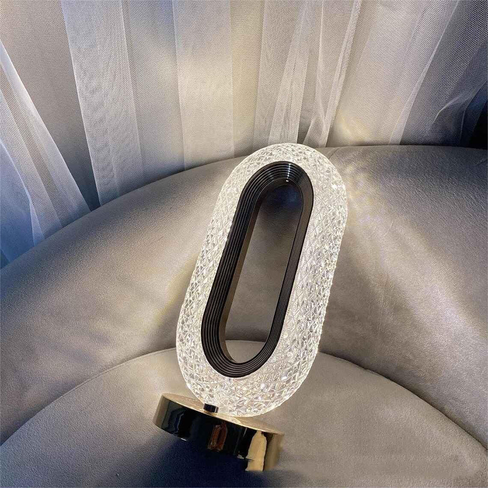 USB Oval Crystal Stand Night Lamp