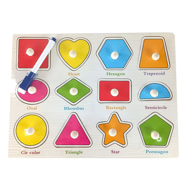 Educational Wooden Peg Board With Base Image & Whiteboard & Marker