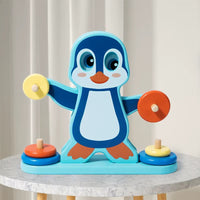 Wooden Penguin Balance Seesaw Game Educational Math Counting Number Board