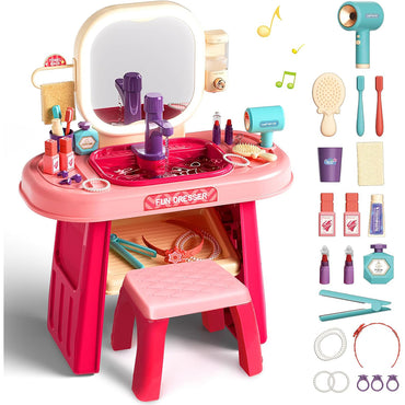 (Net ) Toddler Beauty Salon Set With Makeup Accessories & Washbasin