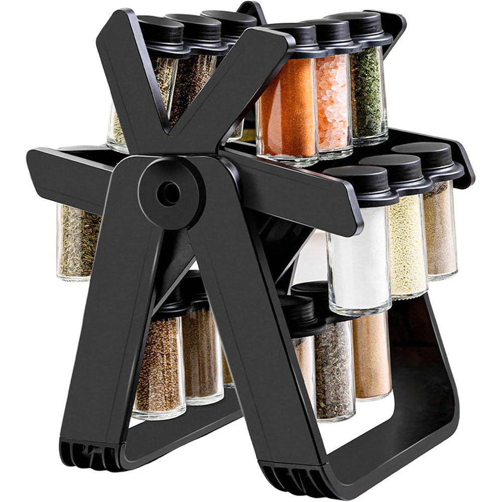 **(NET)**  Rotating Countertop Spice Racks Kitchen Shelf