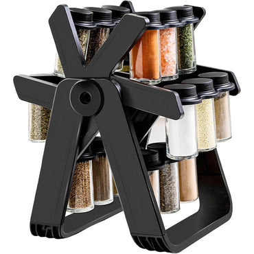 **(NET)**  Rotating Countertop Spice Racks Kitchen Shelf