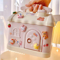 Piggy Bank Anime Cartoon Cute Money Boxes Piggy Bank with Lock and Key for Notes Coins Money Saving Box Kids Gift