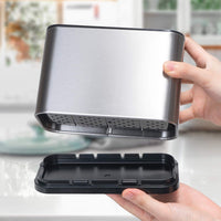 Utensil Crock Holder Caddy Organizer 4 Divider Drip Tray for Kitchen Countertop Stainless Steel ABS Anti Slip Scratch Rustproof