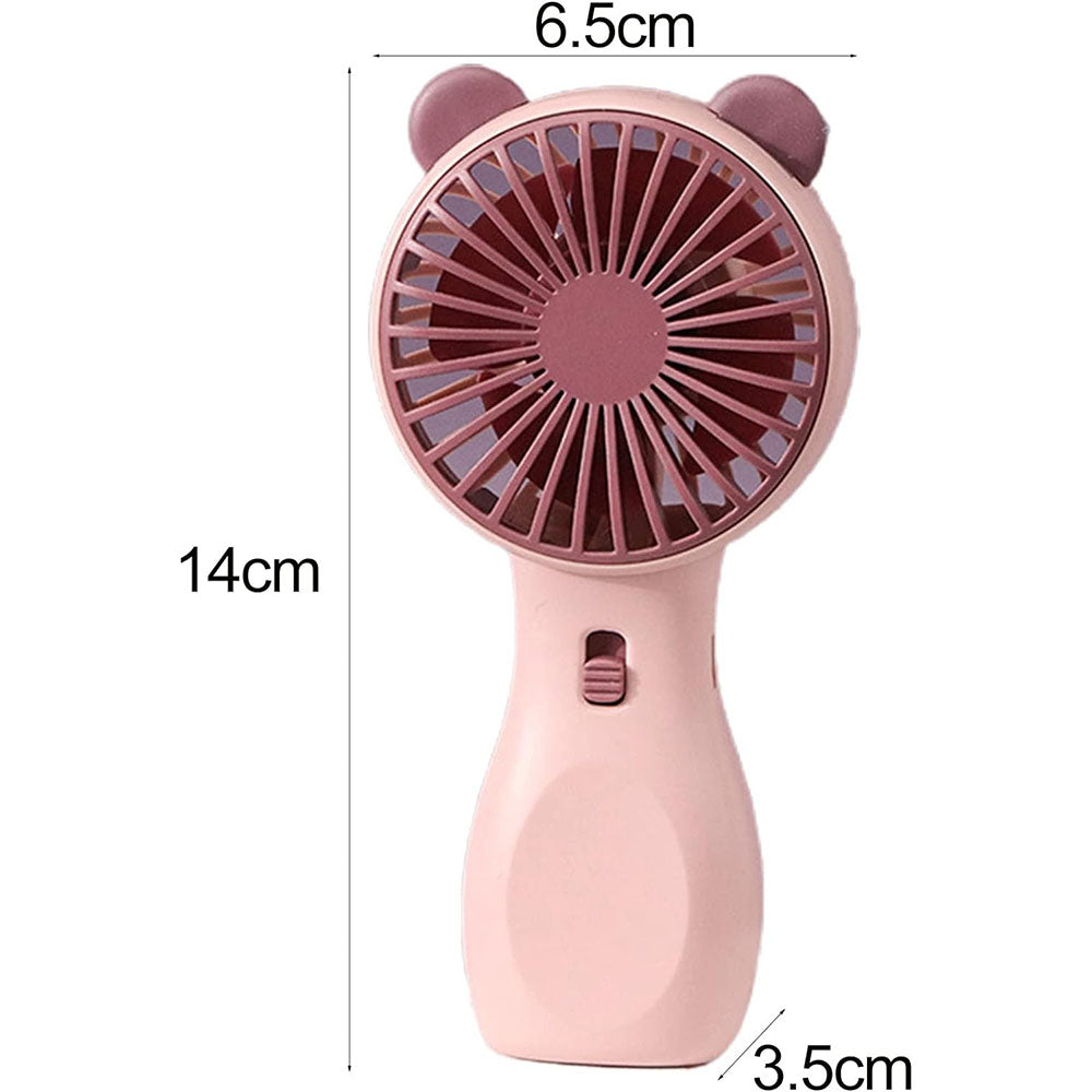 Rechargeable Mini Fan - Portable Cartoon USB Air Cooler with Adjustable Speed