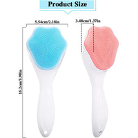 Silicone Face Scrubber Exfoliating Brush Manual Handheld Facial Cleansing Brush Blackhead Scrubber Soft Food Grade Silicone Bristles For Face Skincare