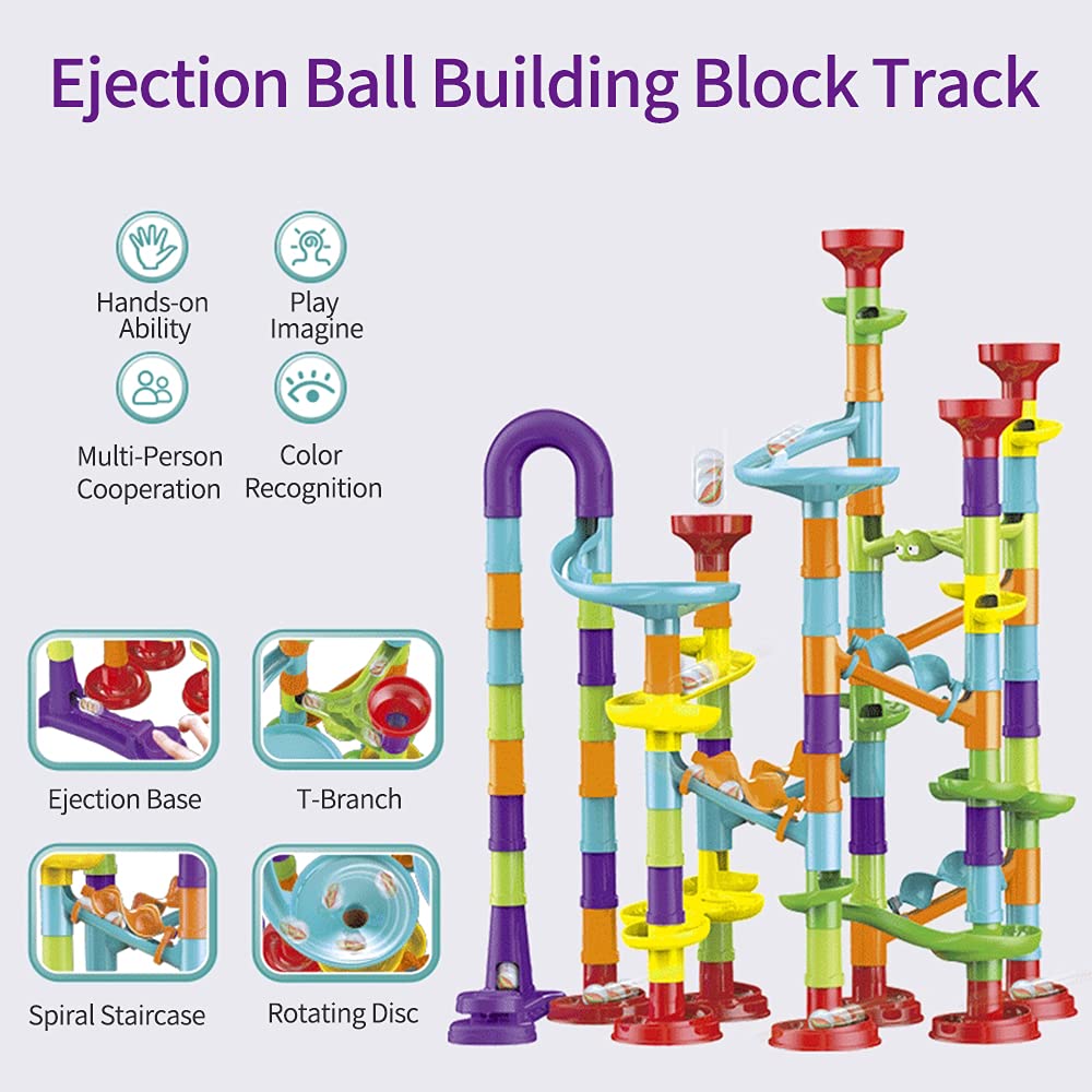 113 Pieces 3D Marble Run Set Construction Building Blocks STEM Learning Toy Early Education