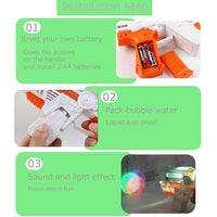 Kids Bubble Gun with 2 Bottles of Bubble Solution