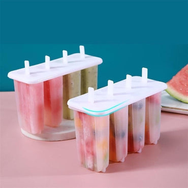 Plastic Popsicle Mold and Ice Cream Mold Multi Grid Clear White