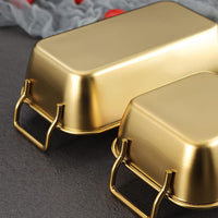 (NET) Brass Small Square Dish Feeder and Dish 10.5x10.5x4 CM