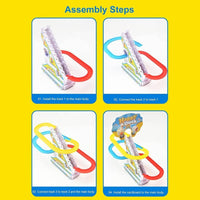 (NET) Happy Duck Slide Toy Set Funny Automatic Stair-Climbing Duck Cartoon Race Track Set (616-3A)