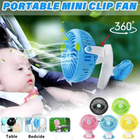 USB Mini Wind Power Handheld Clip Fan Portable Desk Table USB