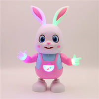 (Net) Robot Rabbit Walking Dancing Sing Electronic Bunny Music Robotic Animal  With LED Cute Electric Pet Toy Kids Birthday Gift