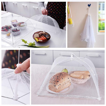 Mesh Food Covers Tent Umbrella for Outdoors and Camping Food Net Cover Keep Out Flies Mosquitoes Ideal for Parties BBQ, Reusable and Collapsible 35 x 35 cm