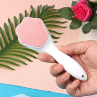 Silicone Face Scrubber Exfoliating Brush Manual Handheld Facial Cleansing Brush Blackhead Scrubber Soft Food Grade Silicone Bristles For Face Skincare