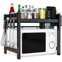 ( NET) Microwave oven rack Creativity Multilayer Stainless Kitchen Shelf Floor-mounted Bold Thick Kitchen Storage Rack Adjustable