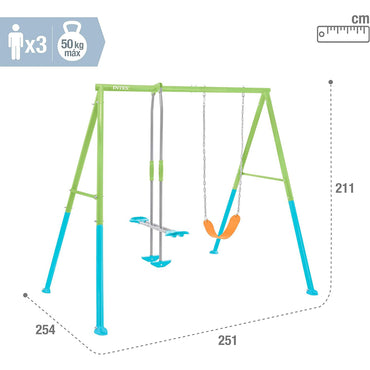 (Net) Intex  44120 Swing For children 2 pieces Face to Face swing Colors 251x254x211cm