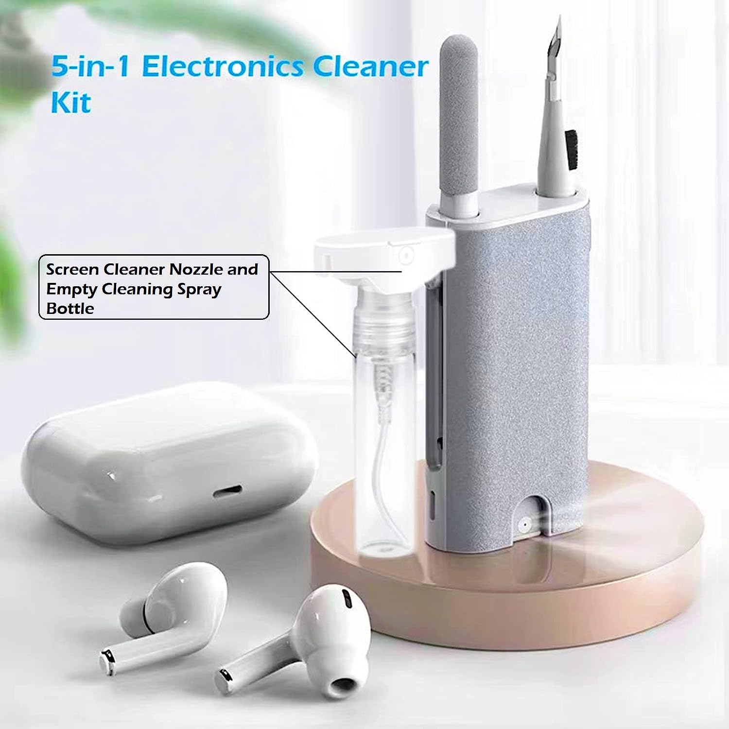(NET) 5 in 1 Electronics Cleaning Kit  Multifunctional Bluetooth Earphone Cleaning Tool for Computer Cameras, Lenses, Mobile Phones