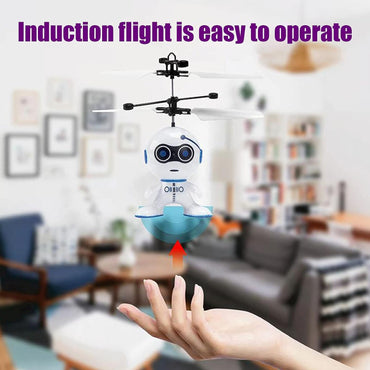 Robot Fly Toy  Aircraft Toy Induction Flying USB Charging Sensing Hand Movements for Kids