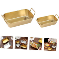 (NET) Food Serving Tray with Handle Plate 20x16x6 CM