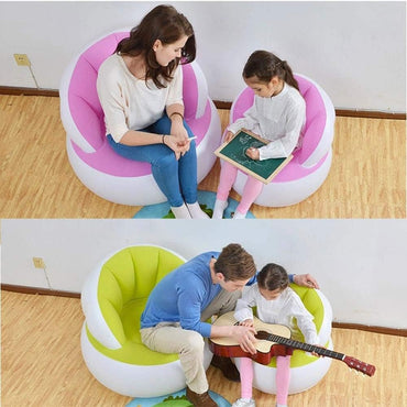 Kids Home Camping Inflatable Sofa Lazy Bag Ultralight Air Chair Inflatable Sofa Colorful Folding Explosion Sofa Chair