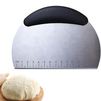 Round Dough Scraper Anti Rust Dough Scraper with Stable Rubber Handle