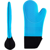 Extra Long Silicone Oven Mitts, Heat Resistant Oven Gloves Waterproof Flexible Pot Holders Heavy Duty Oven Mitts for Kitchen / KR-021