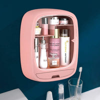 Plastic Wall-Mounted Waterproof Makeup Storage Case Cosmetic Organizer Box for Bedroom Bathroom/ LD-888 / 1232638 / KR-1402