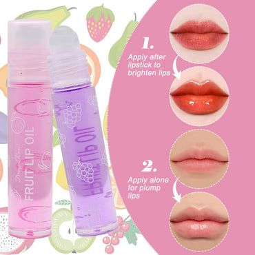 (NET) 4Pcs Roll On Lip Oil Hydrating Lip Gloss Set/805264