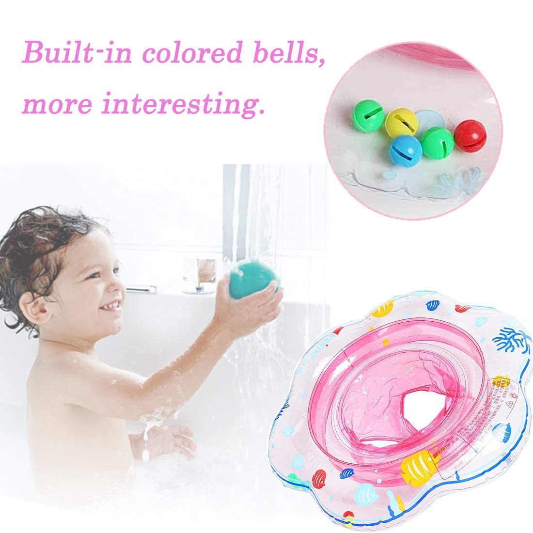 Double-Layer Airbag Baby Crystal Swimming Pool Ring Seat 70cm