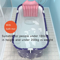 (net)Portable Bathtub Adult Non-Slip Portable Bathtub Foldable Soaking Bath Tub Barrel Adults Kids